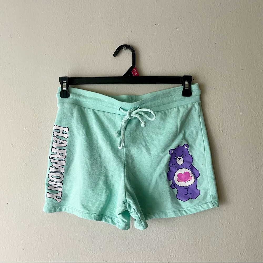 Care‎ Bears Women’s Mint Green Harmony Bear Fleece Shorts Size M 7/9
